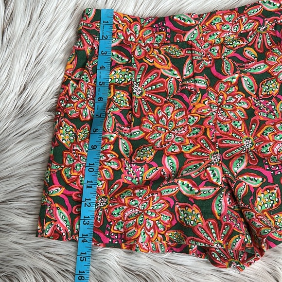 J Crew Linen Blend Floral Shorts Pink Red Green Women’s Size 2 - Picture 2 of 7